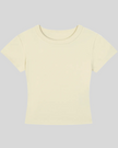 Front view of TrackLine Lounge Tee in apricot with slim fit silhouette