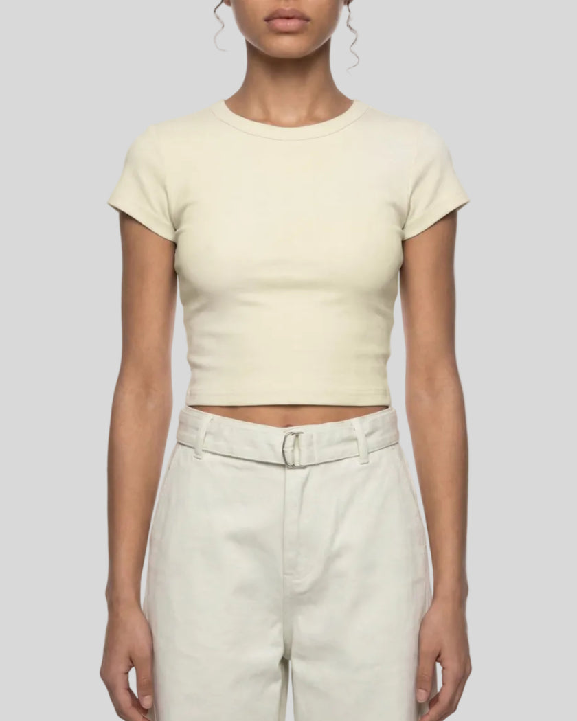 Front view of model wearing TrackLine Lounge Tee