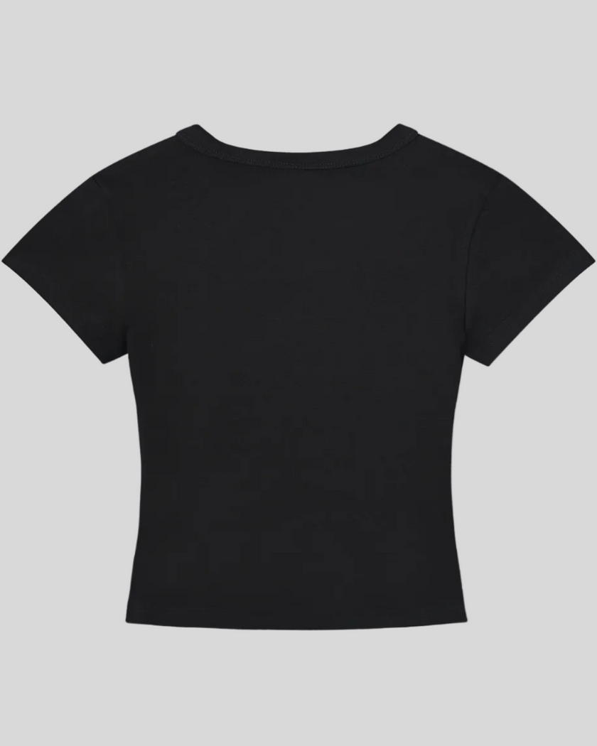 Back view of TrackLine Lounge Tee in black