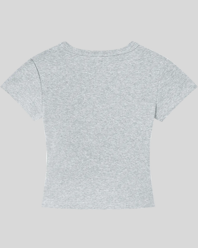Back view of TrackLine Lounge Tee in flower gray