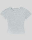 Front view of TrackLine Lounge Tee in flower gray with slim fit silhouette