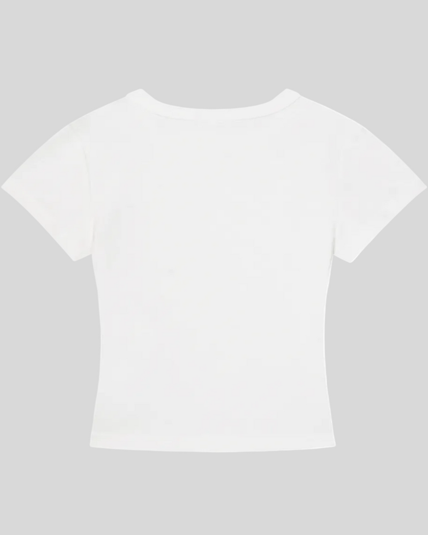 Back view of TrackLine Lounge Tee in white