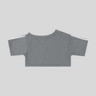 Back view flatlay of the Athlesi TrackLine Off-Shoulder Tee in gray
