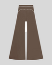 TrackLine Outline Flared Pants in Coffee back view showcasing the sculpting back seam and flared silhouette