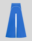 TrackLine Outline Flared Pants in Colorful Blue front view featuring a high-rise waistband, contrast piping, and flared leg