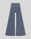 TrackLine Outline Flared Pants in Haze Blue back view showcasing the sculpting back seam and flared silhouette