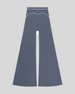 TrackLine Outline Flared Pants in Haze Blue back view showcasing the sculpting back seam and flared silhouette
