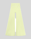 TrackLine Outline Flared Pants in Light Green front view featuring a high-rise waistband, contrast piping, and flared leg