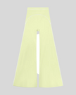 TrackLine Outline Flared Pants in Light Green front view featuring a high-rise waistband, contrast piping, and flared leg