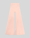 TrackLine Outline Flared Pants in Light Pink front view featuring a high-rise waistband, contrast piping, and flared leg