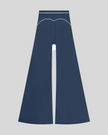 TrackLine Outline Flared Pants in Navy Blue back view showcasing the sculpting back seam and flared silhouette