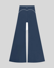 TrackLine Outline Flared Pants in Navy Blue back view showcasing the sculpting back seam and flared silhouette