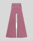 TrackLine Outline Flared Pants in Purple front view featuring a high-rise waistband, contrast piping, and flared leg