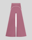 TrackLine Outline Flared Pants in Purple front view featuring a high-rise waistband, contrast piping, and flared leg
