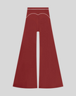 TrackLine Outline Flared Pants in Red back view showcasing the sculpting back seam and flared silhouette