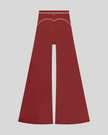 TrackLine Outline Flared Pants in Red back view showcasing the sculpting back seam and flared silhouette