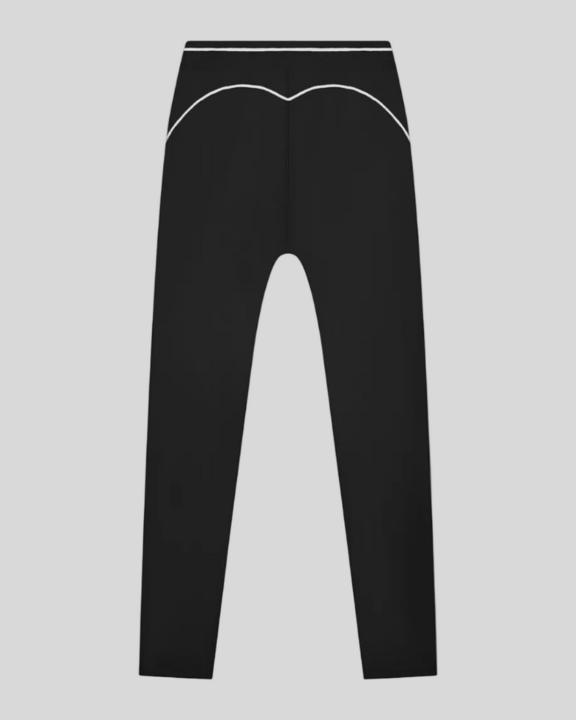 TrackLine Outline Flared Pants in Black back view showcasing the sculpting back seam