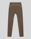 TrackLine Outline Leggings in Coffee back view showcasing the sculpting back seam and contrast piping