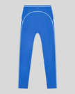 TrackLine Outline Leggings in Colorful Blue front view featuring a high-rise waistband and contrast piping