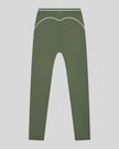 TrackLine Outline Leggings in Gray Green back view showcasing the sculpting back seam and contrast piping