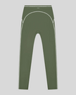 TrackLine Outline Leggings in Gra Green front view featuring a high-rise waistband and contrast piping