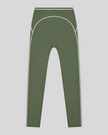 TrackLine Outline Leggings in Gray Green front view featuring a high-rise waistband and contrast piping