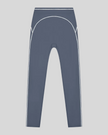 TrackLine Outline Leggings in Haze Blue front view featuring a high-rise waistband and contrast piping