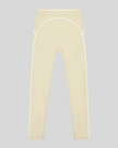 TrackLine Outline Leggings in Light Apricot front view featuring a high-rise waistband and contrast piping