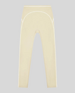 TrackLine Outline Leggings in Light Apricot front view featuring a high-rise waistband and contrast piping