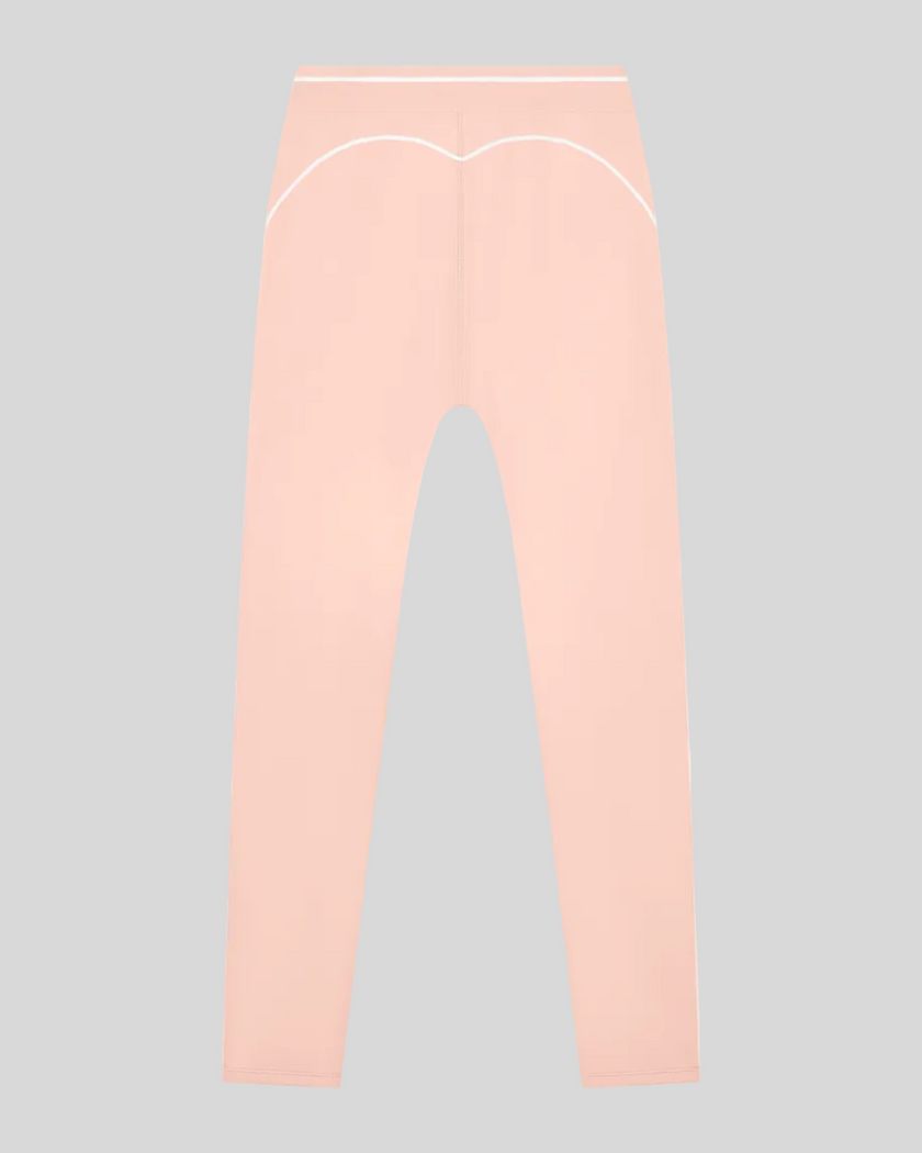 TrackLine Outline Flared Pants in Light Pink back view showcasing the sculpting back seam