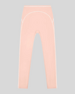 TrackLine Outline Leggings in Light Pink front view featuring a high-rise waistband and contrast piping