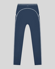 TrackLine Outline Leggings in Navy Blue front view featuring a high-rise waistband and contrast piping