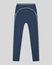 TrackLine Outline Leggings in Navy Blue front view featuring a high-rise waistband and contrast piping