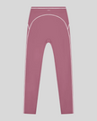 TrackLine Outline Leggings in Purple front view featuring a high-rise waistband and contrast piping
