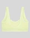 TrackLine Outline Sports Bra in Light Green back view showcasing the open scoop back design