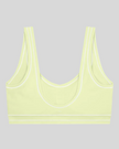 TrackLine Outline Sports Bra in Light Green back view showcasing the open scoop back design