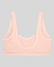 TrackLine Outline Sports Bra in Light Pink back view showcasing the open scoop back design