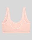TrackLine Outline Sports Bra in Light Pink back view showcasing the open scoop back design