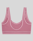 TrackLine Outline Sports Bra in Purple back view showcasing the open scoop back design