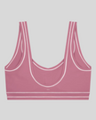 TrackLine Outline Sports Bra in Purple back view showcasing the open scoop back design