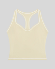 TrackLine Outline Tank Top in Light Apricot front view featuring a sleek silhouette with contrast piping