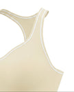 Side angle close-up of the TrackLine Outline Tank Top in Light Apricot highlighting its fitted silhouette