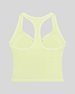 TrackLine Outline Tank Top in Light Green back view showcasing the racerback design and contrast piping