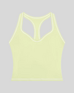 TrackLine Outline Tank Top in Light Green front view featuring a sleek silhouette with contrast piping
