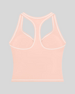 TrackLine Outline Tank Top in Light Pink back view showcasing the racerback design and contrast piping