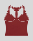 TrackLine Outline Tank Top in Red back view showcasing the racerback design and contrast piping
