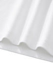 Bottom hem closeup of the Athlesi TrackLine Performance Crop Tee in white