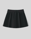 Back view flatlay of the Athlesi TrackLine Performance Skort in black