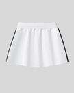 Back view flatlay of the Athlesi TrackLine Performance Skort in white