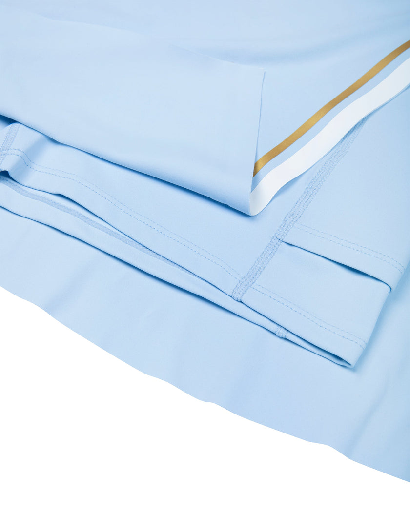 Built-in shorts detail inside the TrackLine Rally A-Line Slit Skirt for secure coverage and comfort